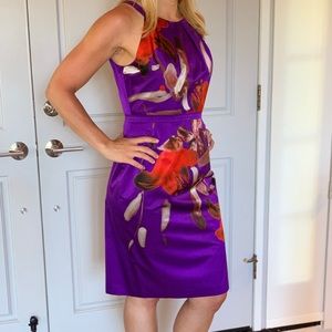 Elie Tahari Purple Flower Dress